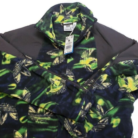 Adidas Original Big Trefoil Printed Polar Fleece Track Jacket Mens Medium GE0799 - Picture 1 of 11